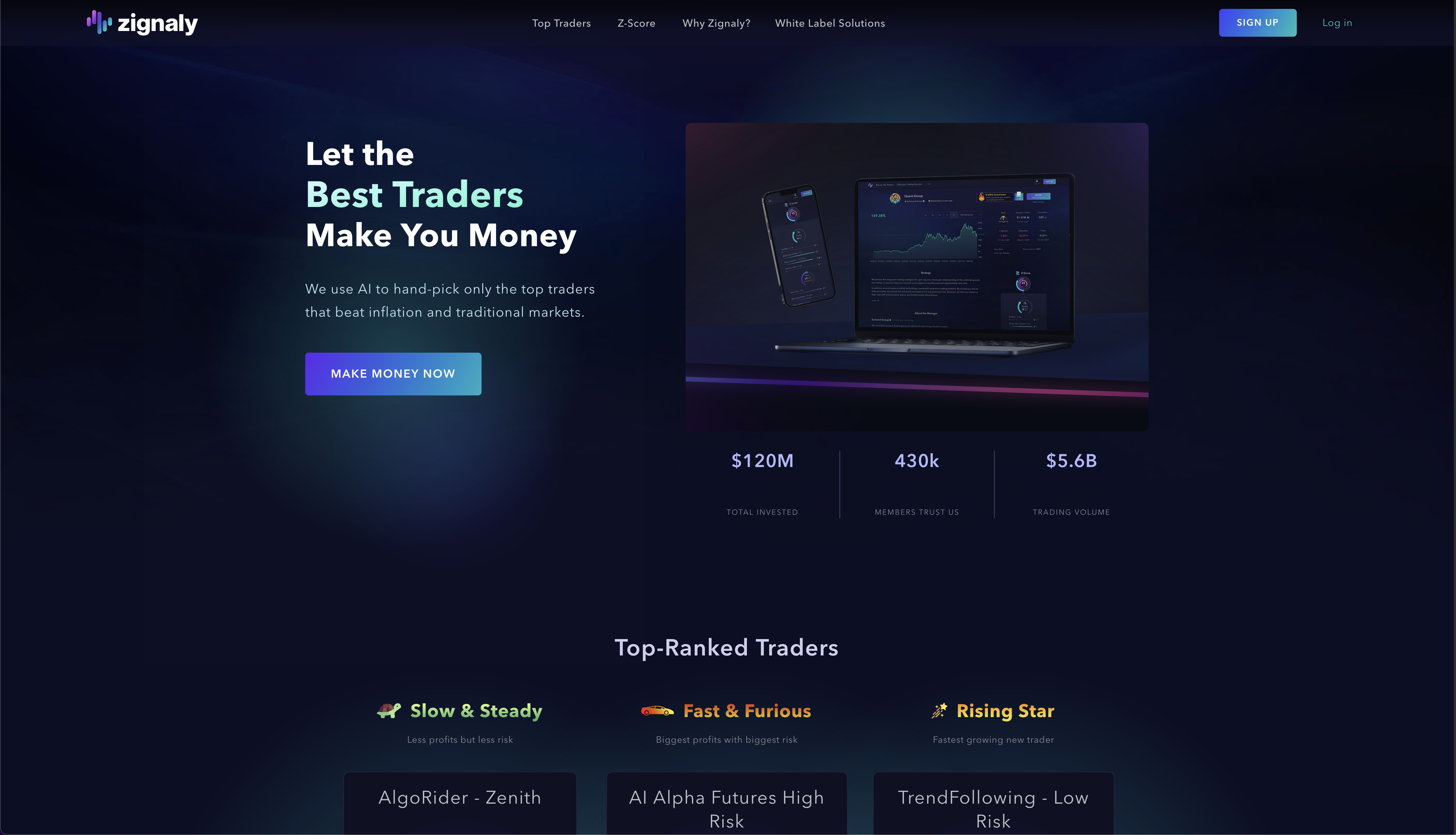 Zignaly portfolio thumbnail